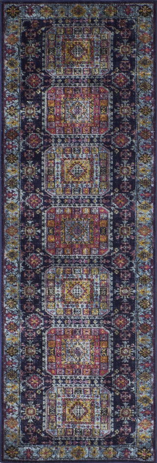 Bashian Heritage H114-Z042A Dark Blue Area Rug Runner