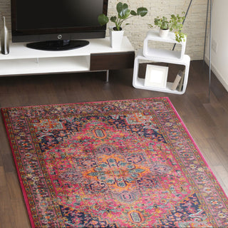 Bashian Heritage H114-Z034 Fuchsia Area Rug Room Scene Feature