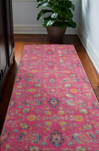 Bashian Heritage H114-Z035 Fuchsia Area Rug Runner Room Scene Feature