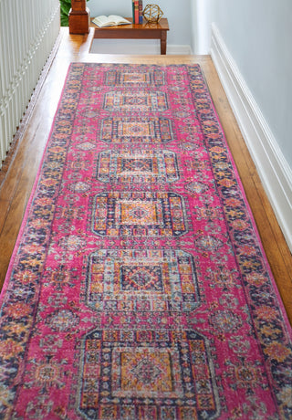 Bashian Heritage H114-Z042A Fuchsia Area Rug Runner Room Scene Feature