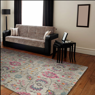 Bashian Heritage H114-Z035 Grey Area Rug Room Scene Feature