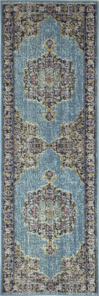 Bashian Heritage H114-Z040A Teal Area Rug Runner