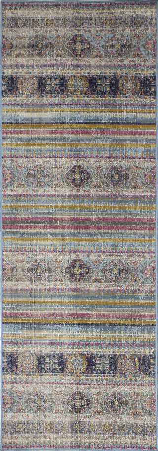 Bashian Heritage H114-Z041A Teal Area Rug Runner