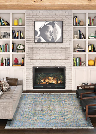 Couristan Halli Antique Lavar Skyblu-stone-mlt Area Rug Lifestyle Image Feature