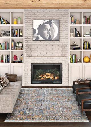 Couristan Halli Persian Panel Skyblu-stone-mlt Area Rug Lifestyle Image Feature