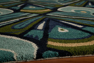 Momeni Habitat HB-04 Peacock Area Rug Corner Shot