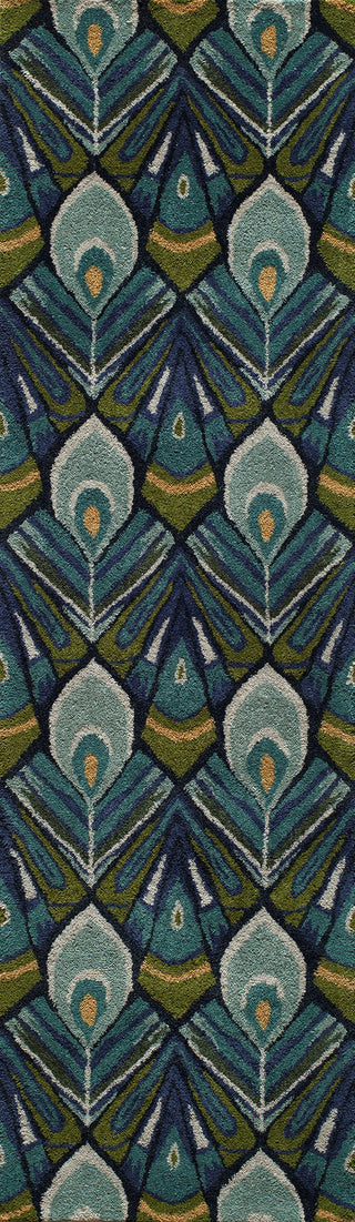 Momeni Habitat HB-04 Peacock Area Rug Closeup