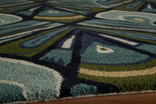 Momeni Habitat HB-04 Peacock Area Rug Closeup