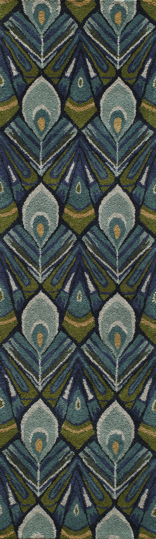 Momeni Habitat HB-04 Peacock Area Rug Close up