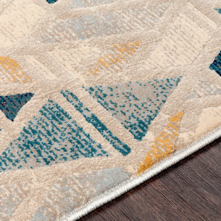 Surya Cash HAC-2300 Teal Navy Saffron Pale Blue Khaki Beige Area Rug Texture Image