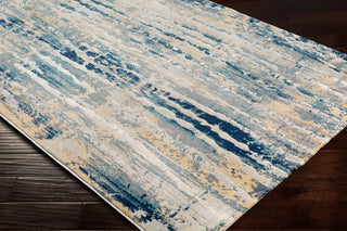 Surya Cash HAC-2304 Teal Navy Medium Gray Saffron Pale Blue Area Rug Corner Image