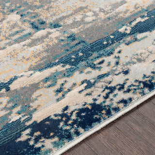 Surya Cash HAC-2304 Teal Navy Medium Gray Saffron Pale Blue Area Rug Texture Image