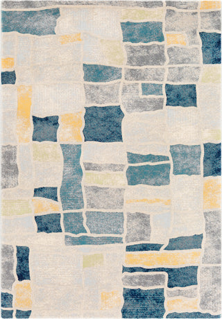 Surya Cash HAC-2305 Teal Navy Pale Blue Saffron Lime Medium Gray Khaki Beige Area Rug Mirror main image