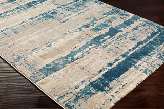 Surya Cash HAC-2309 Teal Navy Saffron Pale Blue Medium Gray Khaki Beige Area Rug Mirror Corner Image