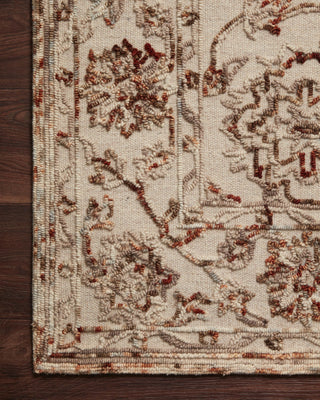 Loloi II Halle HAE-03 Taupe/Rust Area Rug Corner On Wood