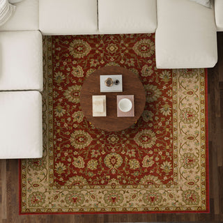 Karastan Kaleidoscope Hambeldon Red Area Rug Lifestyle Image Feature