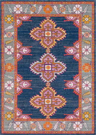 Surya Harput HAP-1037 Dark Blue Medium Gray Light Garnet Burnt Orange Saffron White Area Rug main image