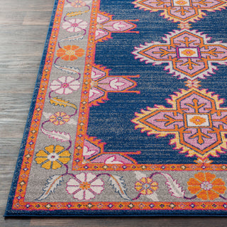 Surya Harput HAP-1037 Dark Blue Medium Gray Light Garnet Burnt Orange Saffron White Area Rug Detail Image