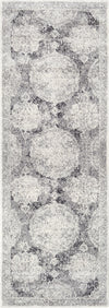 Surya Harput HAP-1041 Light Gray Medium White Charcoal Area Rug Runner Image