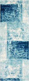 Surya Harput HAP-1057 Teal Dark Blue Black White Area Rug Runner Image