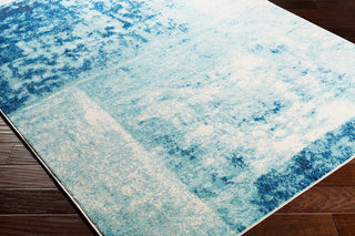 Surya Harput HAP-1057 Teal Dark Blue Black White Area Rug Corner Image