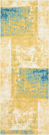 Surya Harput HAP-1058 Saffron Teal Dark Blue White Area Rug Runner Image