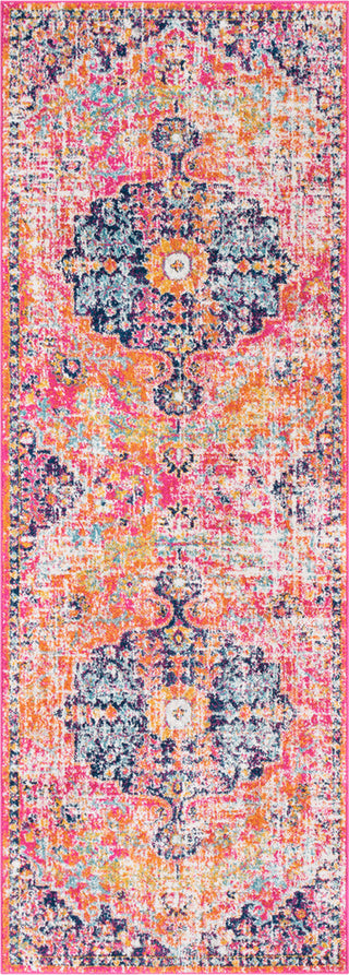 Surya Harput HAP-1062 White Saffron Teal Burnt Orange Garnet Dark Blue Area Rug Runner Image