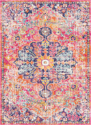 Surya Harput HAP-1062 White Saffron Teal Burnt Orange Garnet Dark Blue Area Rug main image