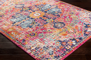 Surya Harput HAP-1062 White Saffron Teal Burnt Orange Garnet Dark Blue Area Rug Corner Image