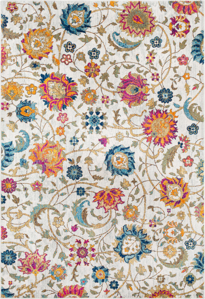 Surya Harput HAP-1074 Saffron Teal Light Gray Beige Dark Blue Garnet Burnt Orange Black Area Rug Mirror main image