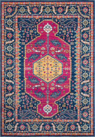 Surya Harput HAP-1075 Dark Blue Garnet Saffron Burnt Orange Teal Beige Light Gray Charcoal Area Rug Mirror main image