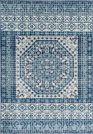 Surya Harput HAP-1081 Dark Blue Teal Light Gray Beige Area Rug Mirror main image