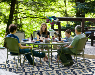 KAS Harbor 4210 Ivory/Blue Mosaic Area Rug Main Image Feature