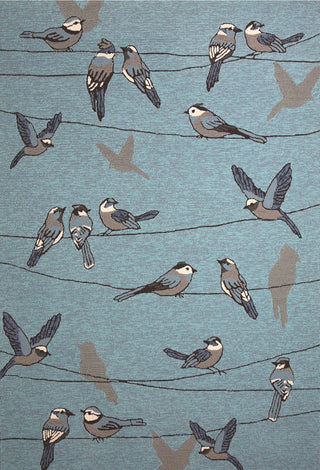 KAS Harbor 4222 Blue Birds On A Wire Hand Woven Area Rug