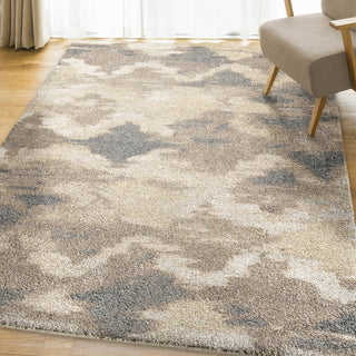 Orian Rugs Super Shag Harlequin Beige Area Rug Lifestyle Image Feature