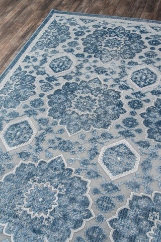 Momeni Harlow HLW-2 Blue Area Rug Corner Image Feature