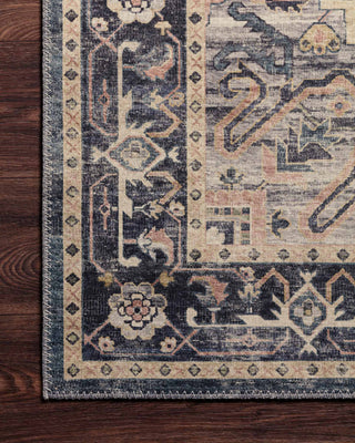 Loloi II Hathaway HTH-01 Navy/Multi Area Rug Corner On Wood