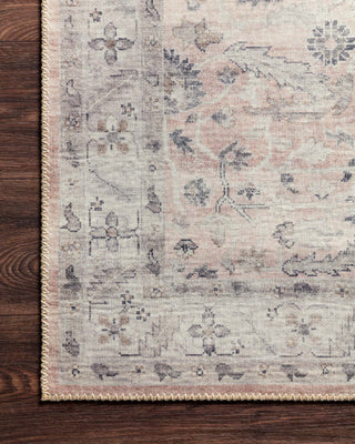 Loloi II Hathaway HTH-06 Blush/Multi Area Rug Corner On Wood