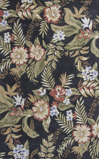 KAS Havana 2625 Black Wildflowers Area Rug main image