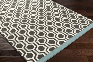 Artistic Weavers Hilda Eva Teal/Onyx Black Area Rug Corner Shot