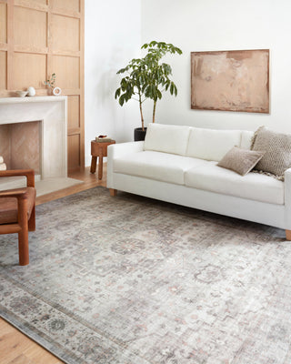 Loloi II Heidi HEI-02 Dove/Blush Area Rug Room Scene 1