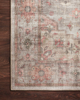 Loloi II Heidi HEI-02 Dove/Spice Area Rug Corner On Wood