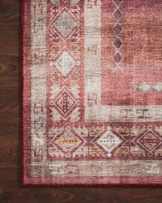 Loloi II Heidi HEI-03 Sunset/Natural Area Rug Corner On Wood