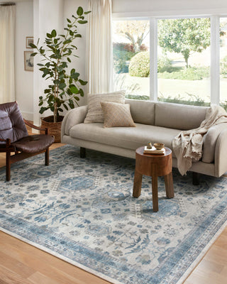 Loloi II Heidi HEI-04 Ivory/Ocean Area Rug Lifestyle Image Feature