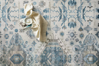 Loloi II Heidi HEI-04 Ivory/Ocean Area Rug Close Up