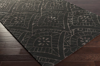 Surya Henna HEN-1016 Black Hand Tufted Area Rug 5x8 Corner