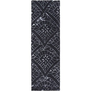 Surya Henna HEN-1017 Black Area Rug 2'6'' x 8' Runner