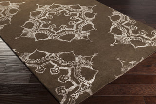 Surya Henna HEN-1018 Chocolate Hand Tufted Area Rug 5x8 Corner