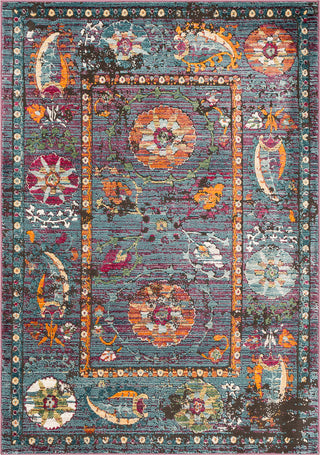 Surya Herati HER-2302 Aqua Bright Blue Eggplant Pink Orange Rust Butter Dark Green Red White Light Gray Black Area Rug Mirror main image