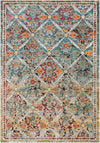 Surya Herati HER-2303 Aqua Bright Blue Butter Dark Green Orange Pink Eggplant Red Rust Light Gray White Black Area Rug Mirror main image